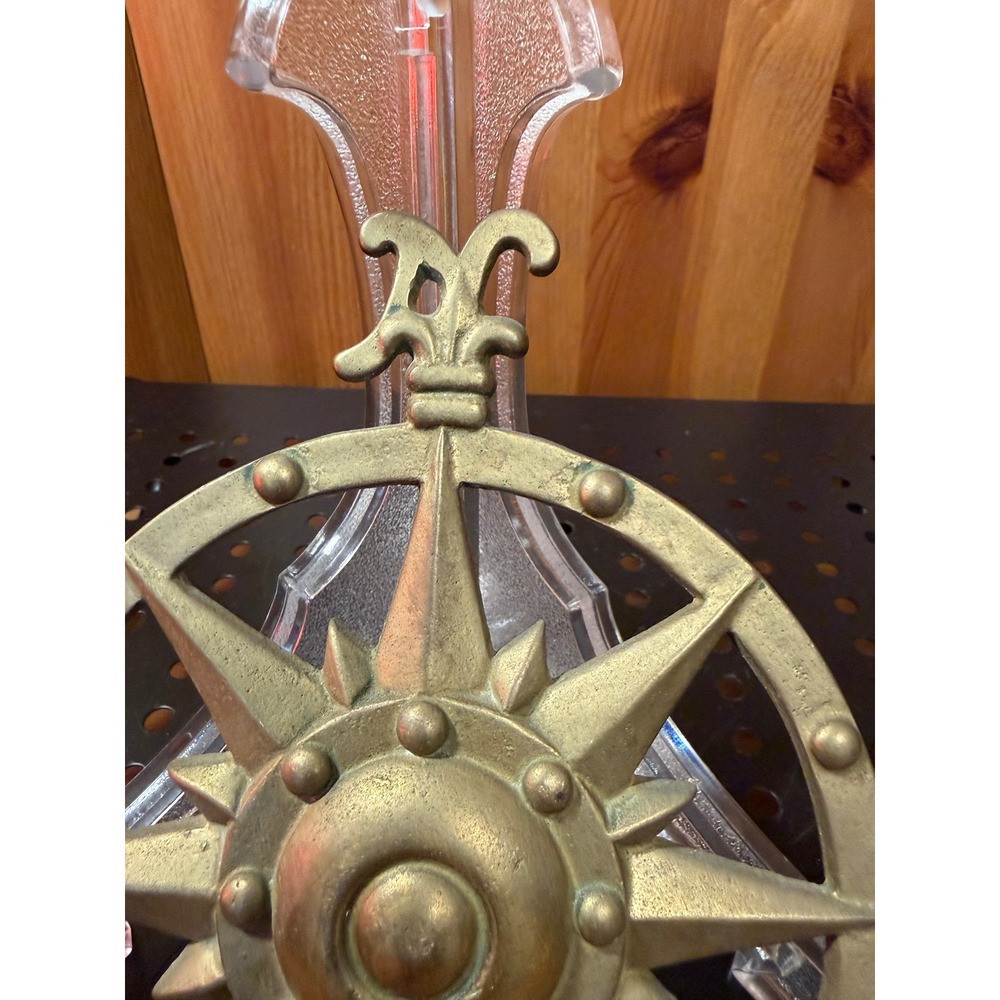 Vintage Solid Brass Compass Rose Wall Decor 8" Nautical Made in Taiwan - Picture 2 of 8